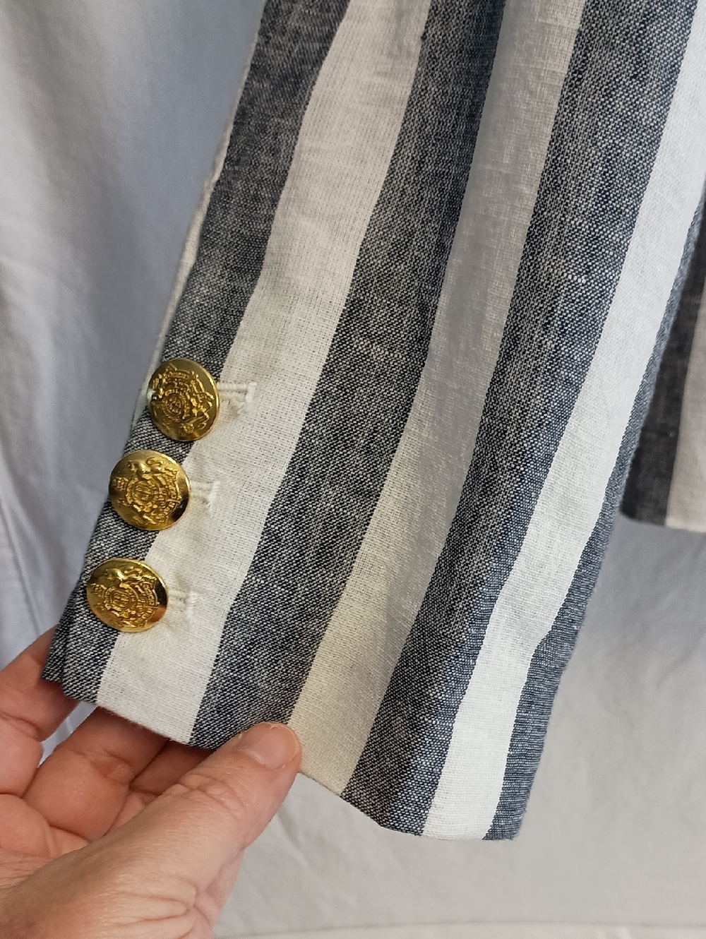 Women's Size 14 Linen Blazer Nautical Beachy - Picture 3 of 12